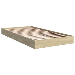 vidaXL Estructura de cama madera de ingeniería roble Sonoma 100x200 cm