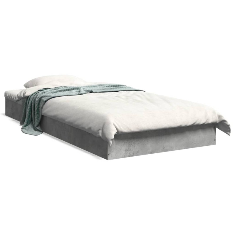 vidaXL Estructura de cama madera de ingeniería gris hormigón 90x200cm vidaXL Estructura de cama madera de ingeniería gris hormigón 90x200cm