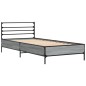 vidaXL Estructura cama madera ingeniería metal gris Sonoma 100x200 cm vidaXL Estructura cama madera ingeniería metal gris Sonoma 100x200 cm