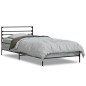 vidaXL Estructura cama madera ingeniería metal gris Sonoma 100x200 cm vidaXL Estructura cama madera ingeniería metal gris Sonoma 100x200 cm