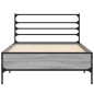 vidaXL Estructura cama madera ingeniería metal gris Sonoma 100x200 cm vidaXL Estructura cama madera ingeniería metal gris Sonoma 100x200 cm