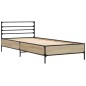 vidaXL Estructura cama madera ingeniería metal roble Sonoma 75x190 cm vidaXL Estructura cama madera ingeniería metal roble Sonoma 75x190 cm