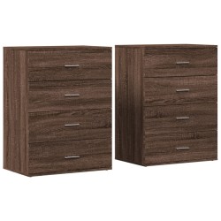 vidaXL Aparadores 2 uds madera de ingeniería marrón roble 60x39x80 cm