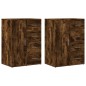 vidaXL Aparadores 2 uds madera de ingeniería roble ahumado 59x39x80 cm vidaXL Aparadores 2 uds madera de ingeniería roble ahumado 59x39x80 cm