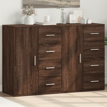 vidaXL Aparadores 2 uds madera de ingeniería roble marrón 59x39x80 cm