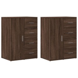 vidaXL Aparadores 2 uds madera de ingeniería roble marrón 59x39x80 cm