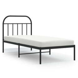 vidaXL Estructura de cama con cabecero metal negro 90x190 cm