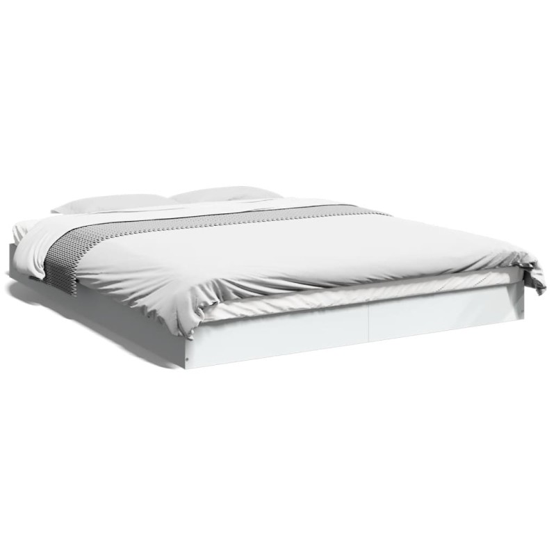 vidaXL Estructura de cama madera de ingeniería blanca 160x200 cm vidaXL Estructura de cama madera de ingeniería blanca 160x200 cm