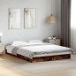 vidaXL Estructura de cama madera de ingeniería roble ahumado 140x190cm vidaXL Estructura de cama madera de ingeniería roble ahumado 140x190cm