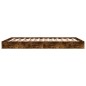vidaXL Estructura de cama madera de ingeniería roble ahumado 140x190cm vidaXL Estructura de cama madera de ingeniería roble ahumado 140x190cm
