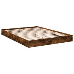 vidaXL Estructura de cama madera de ingeniería roble ahumado 120x190cm