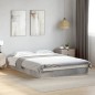 vidaXL Estructura de cama madera de ingeniería gris hormigón 135x190cm