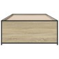 vidaXL Estructura cama madera ingeniería metal roble Sonoma 100x200 cm vidaXL Estructura cama madera ingeniería metal roble Sonoma 100x200 cm