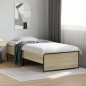 vidaXL Estructura cama madera ingeniería metal roble Sonoma 90x200 cm vidaXL Estructura cama madera ingeniería metal roble Sonoma 90x200 cm