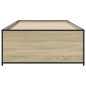 vidaXL Estructura cama madera ingeniería metal roble Sonoma 90x200 cm vidaXL Estructura cama madera ingeniería metal roble Sonoma 90x200 cm