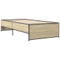 vidaXL Estructura cama madera ingeniería metal roble Sonoma 90x200 cm vidaXL Estructura cama madera ingeniería metal roble Sonoma 90x200 cm