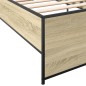 vidaXL Estructura cama madera ingeniería metal roble Sonoma 90x200 cm vidaXL Estructura cama madera ingeniería metal roble Sonoma 90x200 cm
