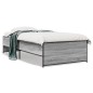 vidaXL Estructura cama madera ingeniería metal gris Sonoma 75x190 cm vidaXL Estructura cama madera ingeniería metal gris Sonoma 75x190 cm