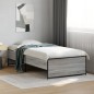 vidaXL Estructura cama madera ingeniería metal gris Sonoma 75x190 cm vidaXL Estructura cama madera ingeniería metal gris Sonoma 75x190 cm