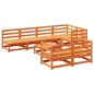 vidaXL Juego de sofás de jardín 8 pzas madera maciza pino marrón cera vidaXL Juego de sofás de jardín 8 pzas madera maciza pino marrón cera
