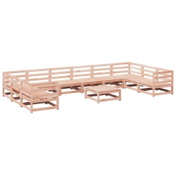 vidaXL Juego de sofás de jardín 11 pzas madera maciza de abeto Douglas