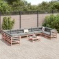 vidaXL Juego de sofás de jardín 11 pzas madera maciza de abeto Douglas