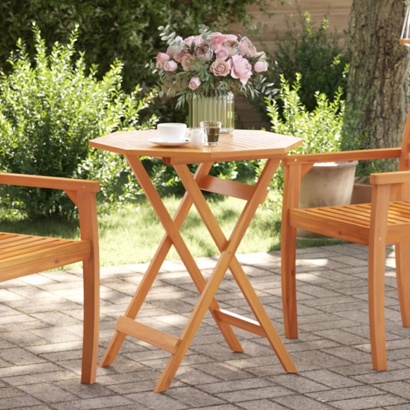 vidaXL Mesa de jardín plegable madera maciza de acacia Ø70x75 cm vidaXL Mesa de jardín plegable madera maciza de acacia Ø70x75 cm