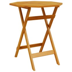 vidaXL Mesa de jardín plegable madera maciza de acacia Ø70x75 cm