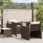 vidaXL Set de sofás de jardín 4 pzas y cojines ratán sintético marrón vidaXL Set de sofás de jardín 4 pzas y cojines ratán sintético marrón