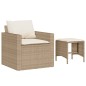 vidaXL Juego de sofás jardín con cojines 4 pzas ratán sintético beige vidaXL Juego de sofás jardín con cojines 4 pzas ratán sintético beige