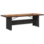 vidaXL Mesa de jardín superficie madera acacia ratán negro 240x90x75cm vidaXL Mesa de jardín superficie madera acacia ratán negro 240x90x75cm
