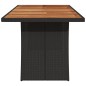 vidaXL Mesa de jardín superficie madera acacia ratán negro 240x90x75cm vidaXL Mesa de jardín superficie madera acacia ratán negro 240x90x75cm