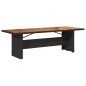 vidaXL Mesa de jardín superficie madera acacia ratán negro 240x90x75cm vidaXL Mesa de jardín superficie madera acacia ratán negro 240x90x75cm