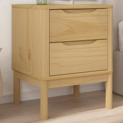 vidaXL Mesita de noche FLORO madera de pino marrón cera 45x39x57 cm