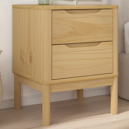 vidaXL Mesita de noche FLORO madera de pino marrón cera 45x39x57 cm