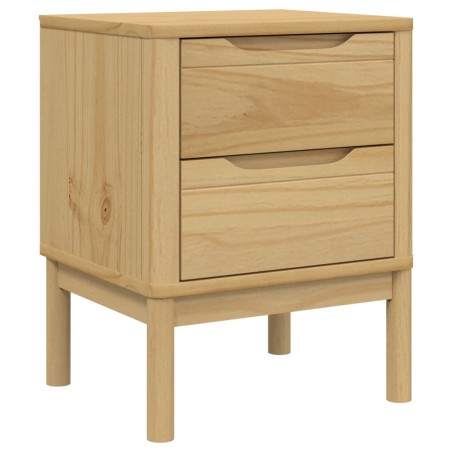 vidaXL Mesita de noche FLORO madera de pino marrón cera 45x39x57 cm
