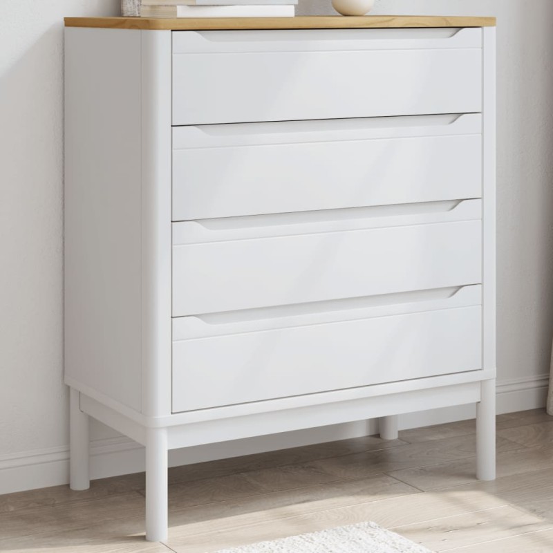 vidaXL Cómoda cajonera FLORO madera maciza de pino blanco vidaXL Cómoda cajonera FLORO madera maciza de pino blanco
