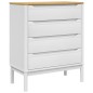 vidaXL Cómoda cajonera FLORO madera maciza de pino blanco vidaXL Cómoda cajonera FLORO madera maciza de pino blanco