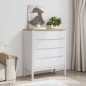 vidaXL Cómoda cajonera FLORO madera maciza de pino blanco vidaXL Cómoda cajonera FLORO madera maciza de pino blanco