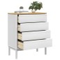 vidaXL Cómoda cajonera FLORO madera maciza de pino blanco vidaXL Cómoda cajonera FLORO madera maciza de pino blanco