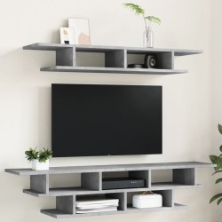 vidaXL Muebles de TV de pared madera ingeniería gris hormigón