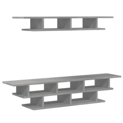 vidaXL Muebles de TV de pared madera ingeniería gris hormigón