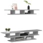 vidaXL Muebles de TV de pared madera ingeniería gris hormigón