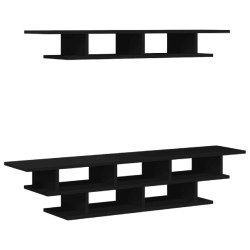 vidaXL Muebles de TV de pared madera de ingeniería negro