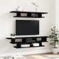 vidaXL Muebles de TV de pared madera de ingeniería negro