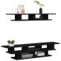 vidaXL Muebles de TV de pared madera de ingeniería negro