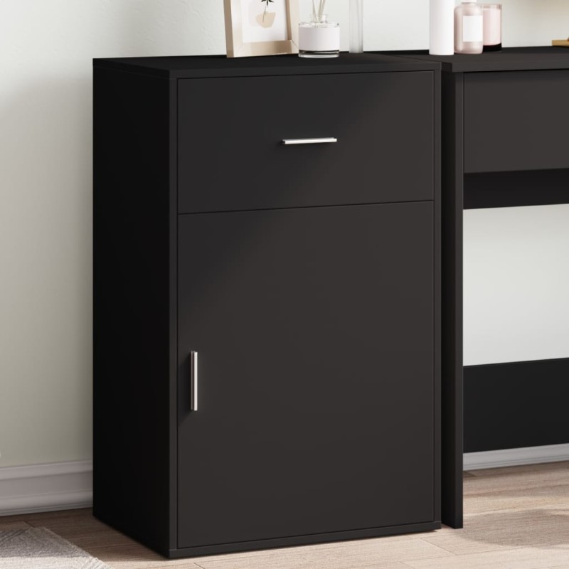 vidaXL Armario de almacenaje madera de ingeniería negro 56,5x39x90 cm vidaXL Armario de almacenaje madera de ingeniería negro 56,5x39x90 cm