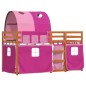 vidaXL Litera con cortinas madera maciza de pino rosa 75x190 cm vidaXL Litera con cortinas madera maciza de pino rosa 75x190 cm