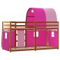 vidaXL Litera con cortinas madera maciza de pino rosa 75x190 cm vidaXL Litera con cortinas madera maciza de pino rosa 75x190 cm