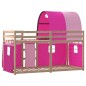 vidaXL Litera con cortinas madera maciza de pino rosa 90x190 cm vidaXL Litera con cortinas madera maciza de pino rosa 90x190 cm